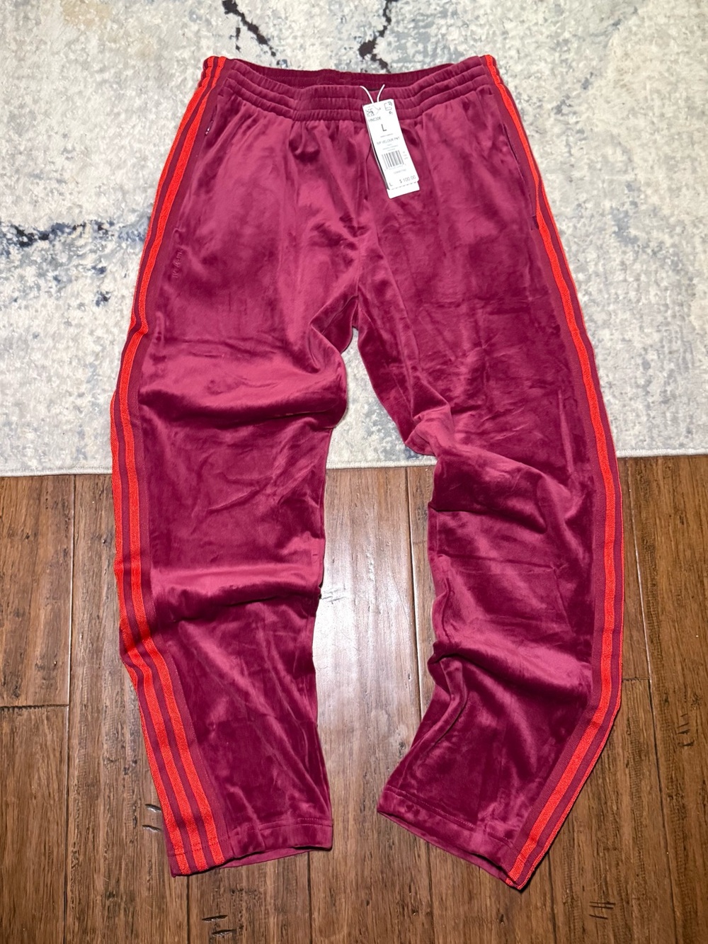 Adidas x Ivy Park Velour Track Pants Cherrywood – Unisex Large NWT
